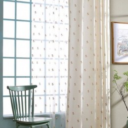 Rideau Brodé Floral Sur Mesure En Coton Nordique Pour Salon Et Chambre À Coucher