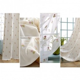 Rideau Brodé Floral Sur Mesure En Coton Nordique Pour Salon Et Chambre À Coucher