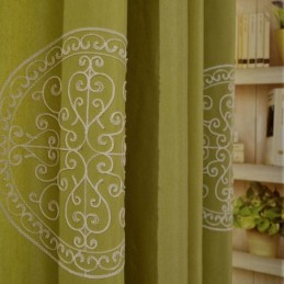 Rideau Brodé En Coton Sur Mesure, Style Nordique Occultant, Idéal Pour Le Salon Ou La Chambre À Coucher