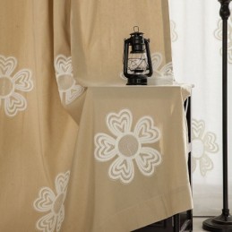 Rideau Brodé De Style Nordique Sur Mesure En Polycoton À Fleurs Pour Salon Et Chambre À Coucher