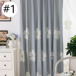 Rideau Brodé De Style Nordique Sur Mesure En Polycoton À Fleurs Pour Salon Et Chambre À Coucher