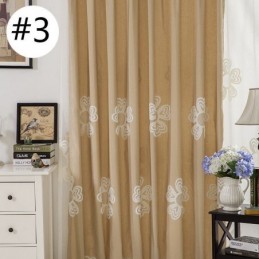 Rideau Brodé De Style Nordique Sur Mesure En Polycoton À Fleurs Pour Salon Et Chambre À Coucher
