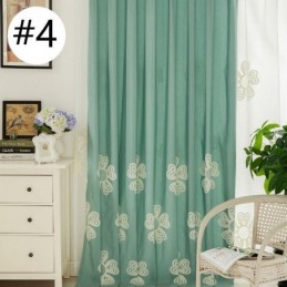 Rideau Brodé De Style Nordique Sur Mesure En Polycoton À Fleurs Pour Salon Et Chambre À Coucher