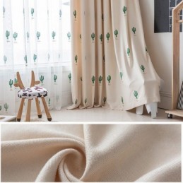 Rideaux Enfant Style Cactus Brodés