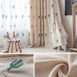 Rideaux Enfant Style Cactus Brodés