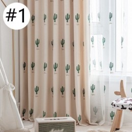 Rideaux Enfant Style Cactus Brodés