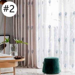 Rideaux Enfant Style Cactus Brodés