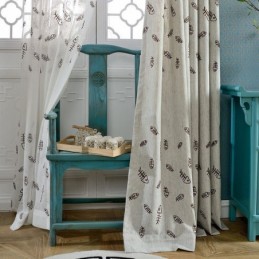Rideau Occultant Nordique Sur Mesure En Jacquard À Motif Arêtes De Poisson Pour Salon Et Chambre À Coucher
