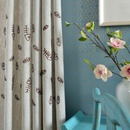 Rideau Occultant Nordique Sur Mesure En Jacquard À Motif Arêtes De Poisson Pour Salon Et Chambre À Coucher