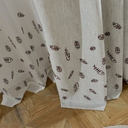Rideau Occultant Nordique Sur Mesure En Jacquard À Motif Arêtes De Poisson Pour Salon Et Chambre À Coucher