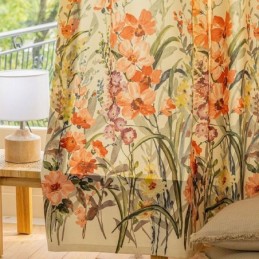 Rideaux À Chevrons À Imprimé Floral Américain