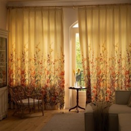 Rideaux À Chevrons À Imprimé Floral Américain
