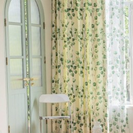 Rideaux À Chevrons De Style Américain Imprimés De Feuilles