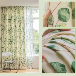 Rideaux À Chevrons De Style Américain Imprimés De Feuilles