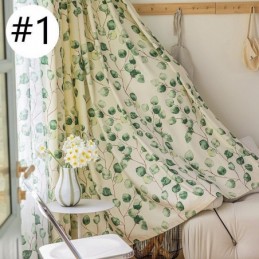 Rideaux À Chevrons De Style Américain Imprimés De Feuilles