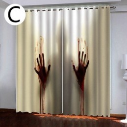 Rideau Sur Mesure Rideau Horror Castle Impression Numérique Rideaux Américains