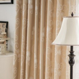 Rideau Brodé Végétal Sur Mesure En Coton De Style Nordique Pour Salon Et Chambre À Coucher