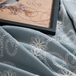 Rideau Brodé Végétal Sur Mesure En Coton De Style Nordique Pour Salon Et Chambre À Coucher