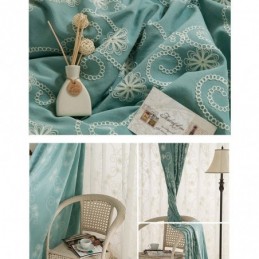 Rideau Brodé Végétal Sur Mesure En Coton De Style Nordique Pour Salon Et Chambre À Coucher