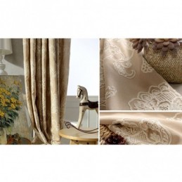 Rideau Occultant En Coton Et Lin, Sur Mesure, Motif Floral Nordique Brodé, Pour Salon Et Chambre À Coucher