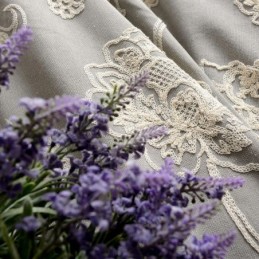 Rideau Occultant En Coton Et Lin, Sur Mesure, Motif Floral Nordique Brodé, Pour Salon Et Chambre À Coucher