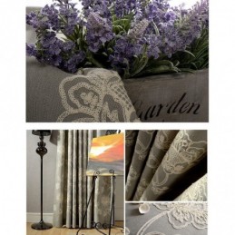 Rideau Occultant En Coton Et Lin, Sur Mesure, Motif Floral Nordique Brodé, Pour Salon Et Chambre À Coucher