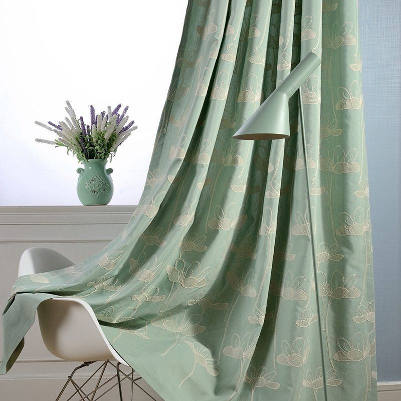 Rideau Occultant Nordique Sur Mesure, Motif Végétal Brodé, Pour Salon Et Chambre À Coucher