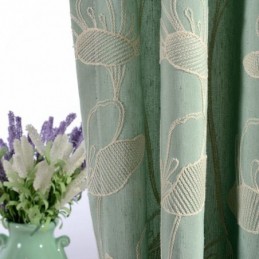 Rideau Occultant Nordique Sur Mesure, Motif Végétal Brodé, Pour Salon Et Chambre À Coucher