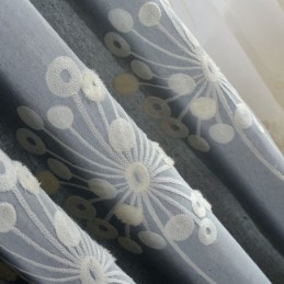 Rideau Occultant En Coton Sur Mesure, Motif Pissenlit Nordique Brodé, Pour Salon Et Chambre À Coucher