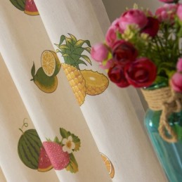 Rideaux Occultants Nordiques En Coton À Imprimé Fruits Pour Salon Et Chambre À Coucher