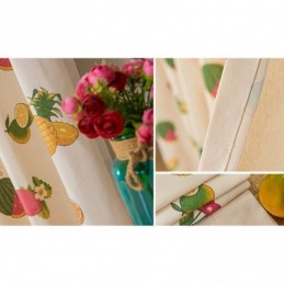 Rideaux Occultants Nordiques En Coton À Imprimé Fruits Pour Salon Et Chambre À Coucher