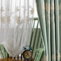 Rideaux Occultants En Coton Et Lin Brodés De Fleurs Nordiques