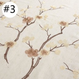 Rideau Occultant Nordique Sur Mesure En Coton Brodé De Fleurs De Prunier