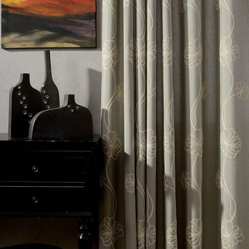 Rideau Occultant Sur Mesure Brodé Style Nordique Pour Salon Et Chambre À Coucher