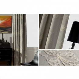 Rideau Occultant Sur Mesure Brodé Style Nordique Pour Salon Et Chambre À Coucher