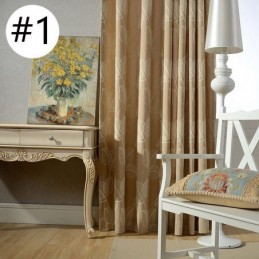 Rideau Occultant En Coton Et Lin, Sur Mesure, Brodé De Feuilles Nordiques, Pour Salon Et Chambre À Coucher