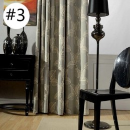 Rideau Occultant En Coton Et Lin, Sur Mesure, Brodé De Feuilles Nordiques, Pour Salon Et Chambre À Coucher