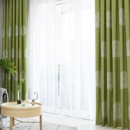Rideau En Lin De Style Nordique Sur Mesure, Motif Arbre Brodé, Pour Salon Et Chambre À Coucher