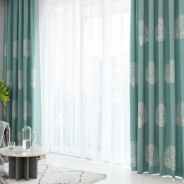 Rideau En Lin De Style Nordique Sur Mesure, Motif Arbre Brodé, Pour Salon Et Chambre À Coucher