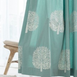 Rideau En Lin De Style Nordique Sur Mesure, Motif Arbre Brodé, Pour Salon Et Chambre À Coucher