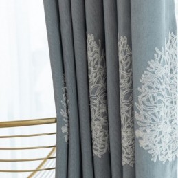 Rideau En Lin De Style Nordique Sur Mesure, Motif Arbre Brodé, Pour Salon Et Chambre À Coucher