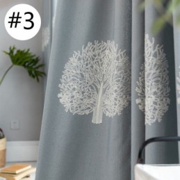 Rideau En Lin De Style Nordique Sur Mesure, Motif Arbre Brodé, Pour Salon Et Chambre À Coucher