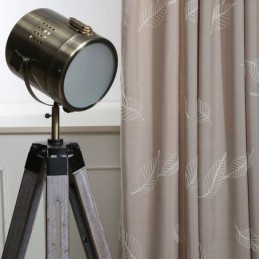 Rideau Occultant En Coton Sur Mesure, Motif Feuilles Nordiques Brodées, Pour Salon Et Chambre À Coucher