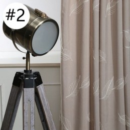 Rideau Occultant En Coton Sur Mesure, Motif Feuilles Nordiques Brodées, Pour Salon Et Chambre À Coucher
