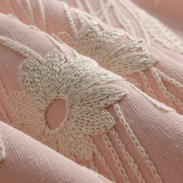 Rideau Occultant En Coton Sur Mesure, Motif Plantes Nordiques Brodées, Pour Salon Et Chambre À Coucher