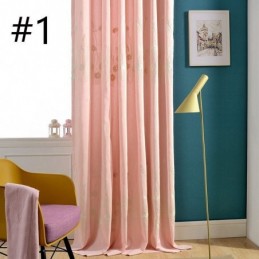 Rideau Occultant En Coton Sur Mesure, Motif Plantes Nordiques Brodées, Pour Salon Et Chambre À Coucher