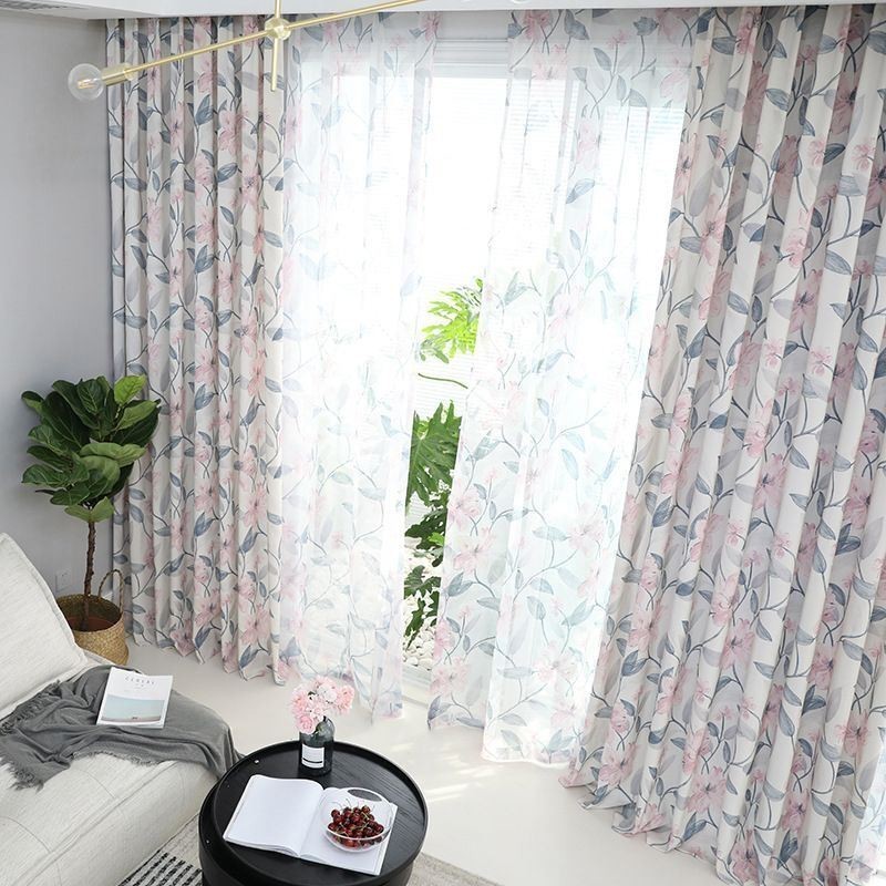 Rideau Occultant En Coton Sur Mesure, Imprimé Végétal De Style Nordique, Pour Salon Et Chambre À Coucher