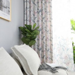 Rideau Occultant En Coton Sur Mesure, Imprimé Végétal De Style Nordique, Pour Salon Et Chambre À Coucher