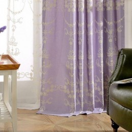 Rideau Occultant En Coton Européen Sur Mesure, Brodé De Fleurs