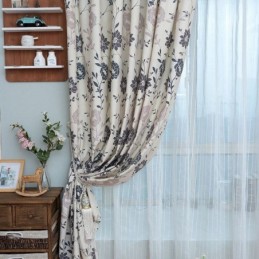 Rideaux Occultants En Coton Nordique Imprimés Floraux Pour Fenêtre De Salon Et Chambre À Coucher